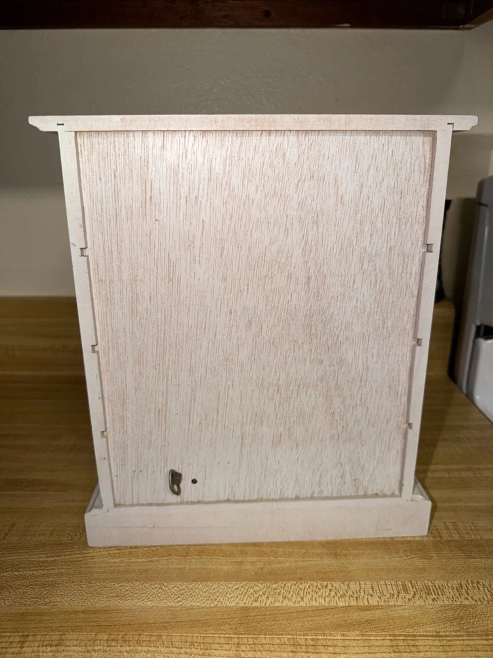 Vintage hand‎ painted White Decorative jewelry Cabinet with music box